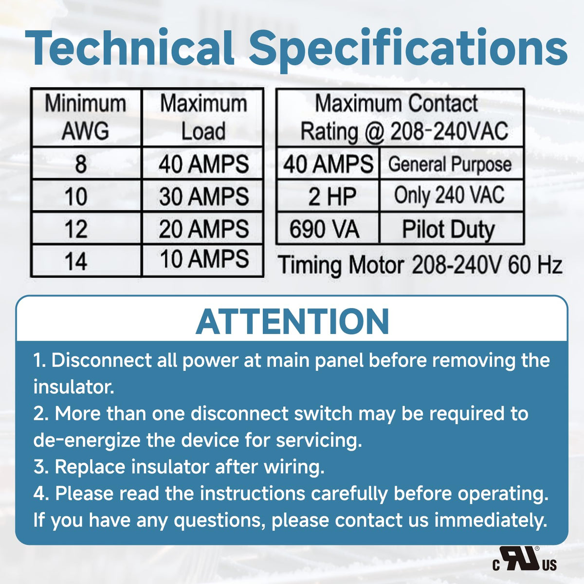 Nurfosttek S8145-20 Commercial Defrost Timer for Refrigeration Systems