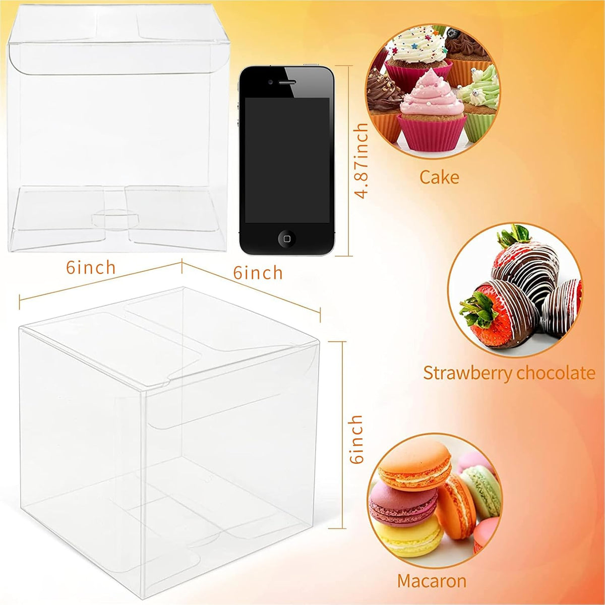 35 Pcs Clear Boxes for Favors, 6x6x6 Inches Clear Gift Boxes