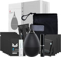 Professional Lens Cleaning Kit with Air Blower Folding Pouch Microfiber Lens Cloth Wet Wipes Lens Cleaner Metal Brush