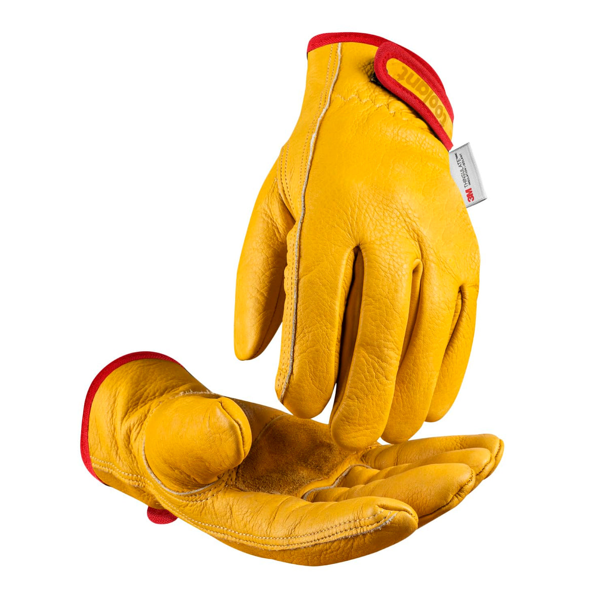 Winter Leather Work Gloves, Warm Thinsulate Lining for Cold Weather Work, 100% Full Grain Cowhide with Abrasion and