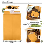 6x9 Catalog Envelopes 50 Pack Yellow Manila Envelopes Gummed