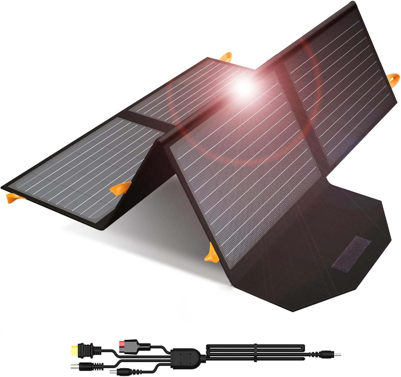 [Upgraded] FlexSolar 60W Portable Solar Panels Chargers IP65 Waterproof | with PD3.0 USB-C, QC3.0 USB-A & DC; Power