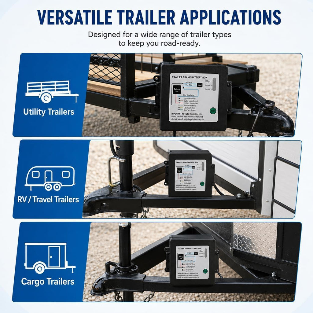 Trailer Brake Breakaway Kit with Charger LED Display, Switch