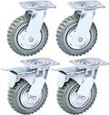 4 Pack Heavy Duty Plate Casters Set, 6 inch 360° Swivel Wheel | with Brake Anti-Skid Ball Bearing Castor Wheels(All