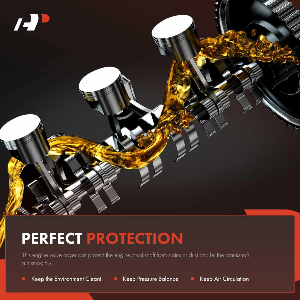 A-Premium Finned Aluminum Engine Valve Cover Kit w/Breather, Gasket, Bolt