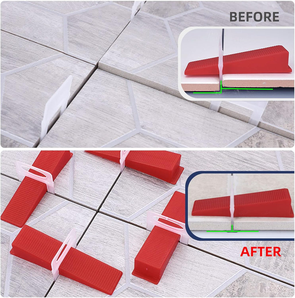 Tile Leveling System with Tile Plier, 1000-Piece Tile Spacers Clips and 200-Piece Reusable Wedges, Tile Leveler Tool