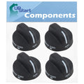 4-Pack 8273103 Range Burner Knob Replacement for Whirlpool SF378LEPS1