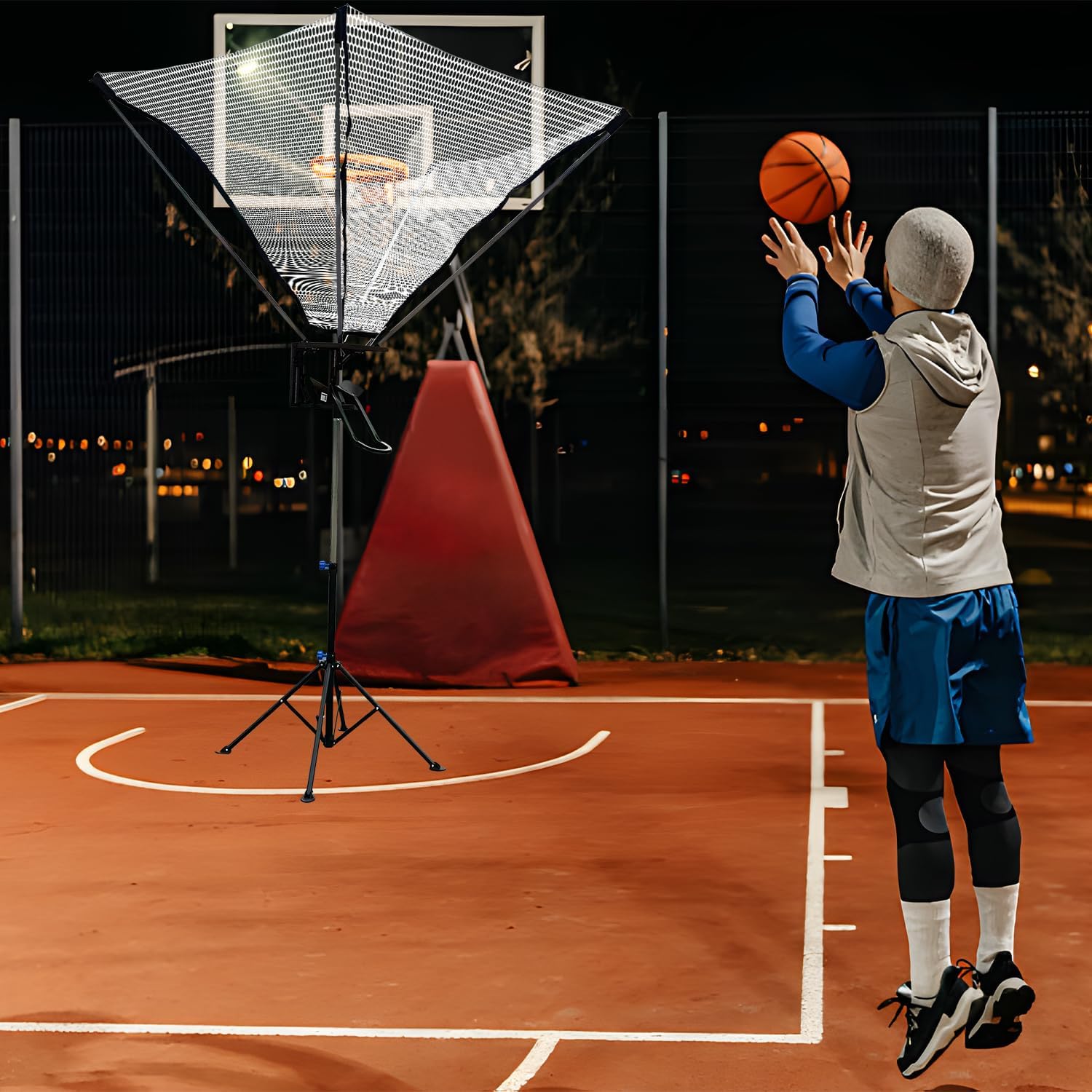 Basketball Rebounder Machine, Adjustable Basketball Shot Trainer | Basketball Return Attachment with 180° Rotating