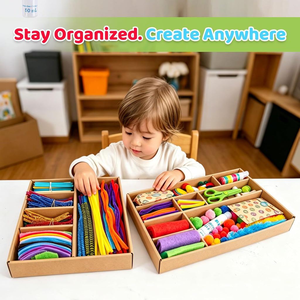 Arts and Craft Kit – A DIY 3.8 Pounds of Hobby Craft Supplies & Materials Box for Creative Art Projects for Kids Age