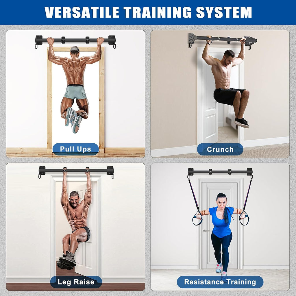 Wall Mounted Pull Up Bar - Heavy Duty 500 LB Capacity Doorway Chin Up Bar for Home Gym, Sturdy Steel Construction