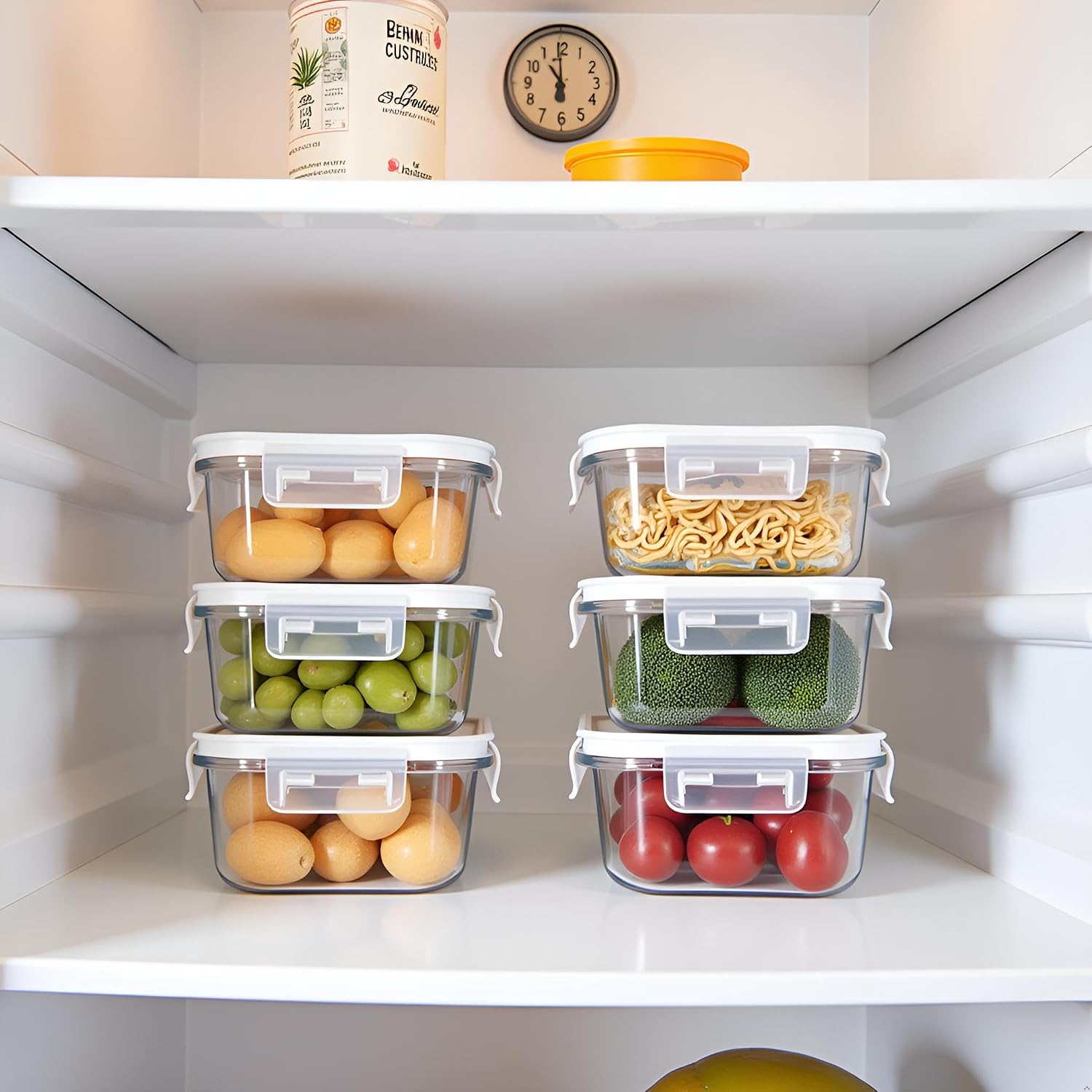 2 Cup Square Glass Food Storage Containers, Small Square Storage Containers With Airtight Lids Leak-proof, BPA free