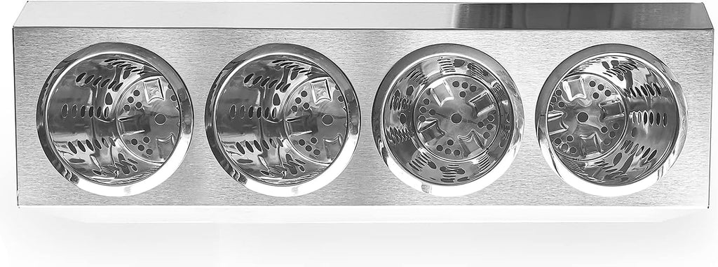 Flatware Organizers Stainless Steel Cylinder Flatware Silverware Utensil Holder Organizer Caddy (4 holes)