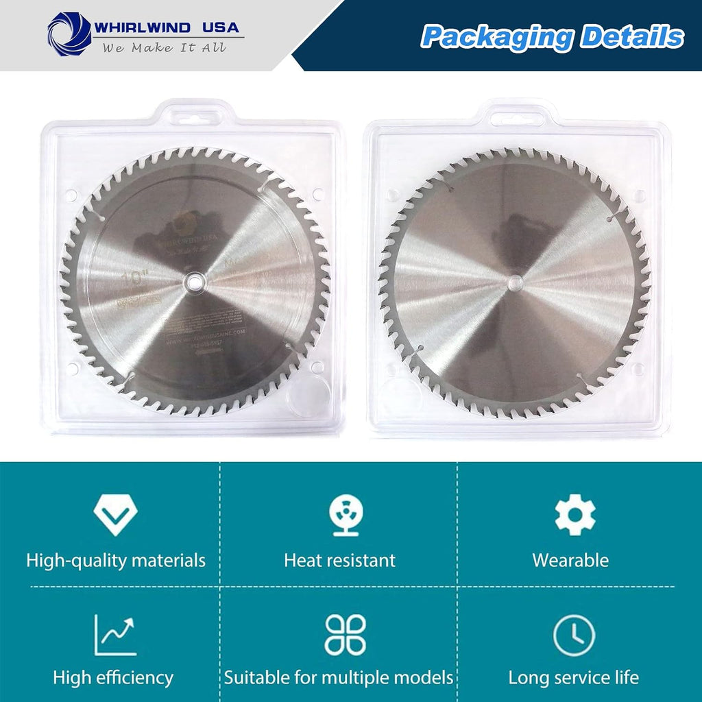 MGSB 10 Inch 60 Teeth Circular Saw Blade for Wood,Carbide Cordless Miter/Table Saw Blade,5/8" Arbor