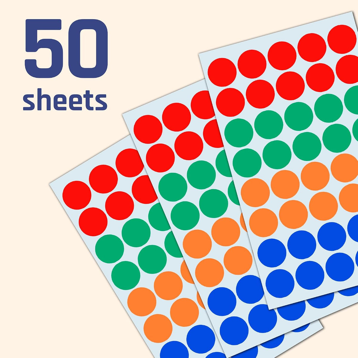 2000 Pieces, 3/4" - Colored Dot Stickers, Garage Sale Labels - 4 Colors