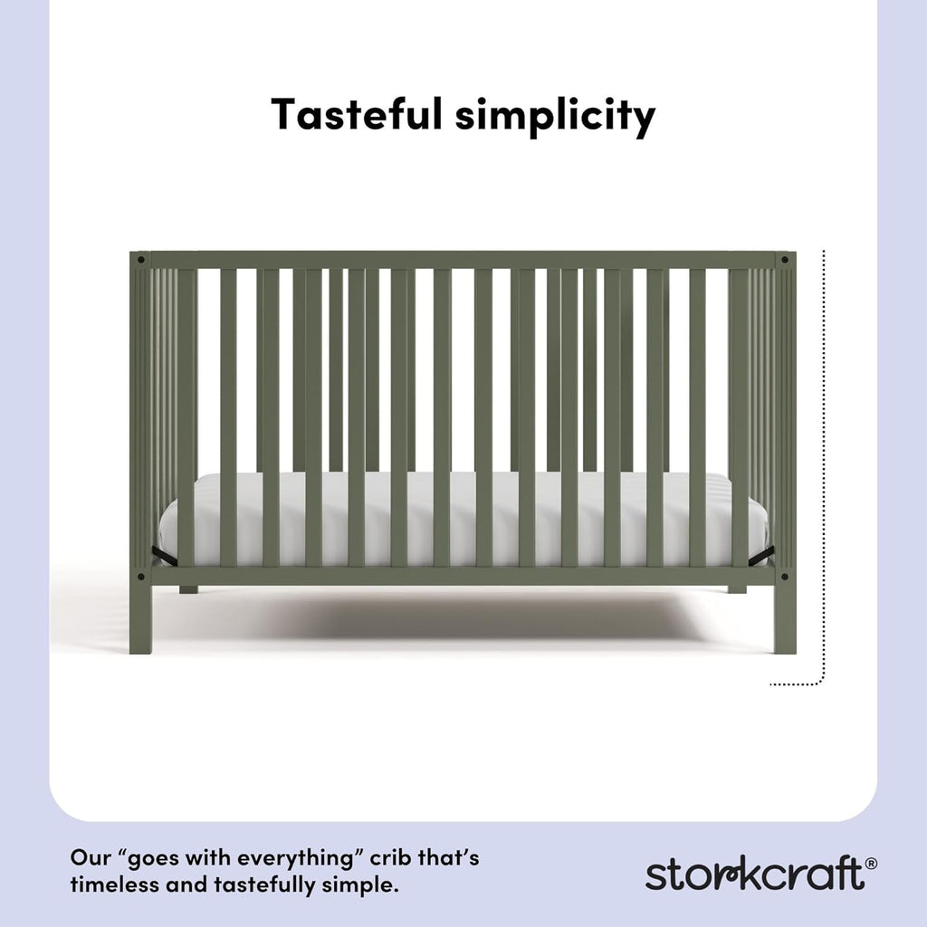 Morningside 5-in-1 Convertible Crib – GREENGUARD Gold Certified, Fits Standard Crib Mattress, Converts to Toddler
