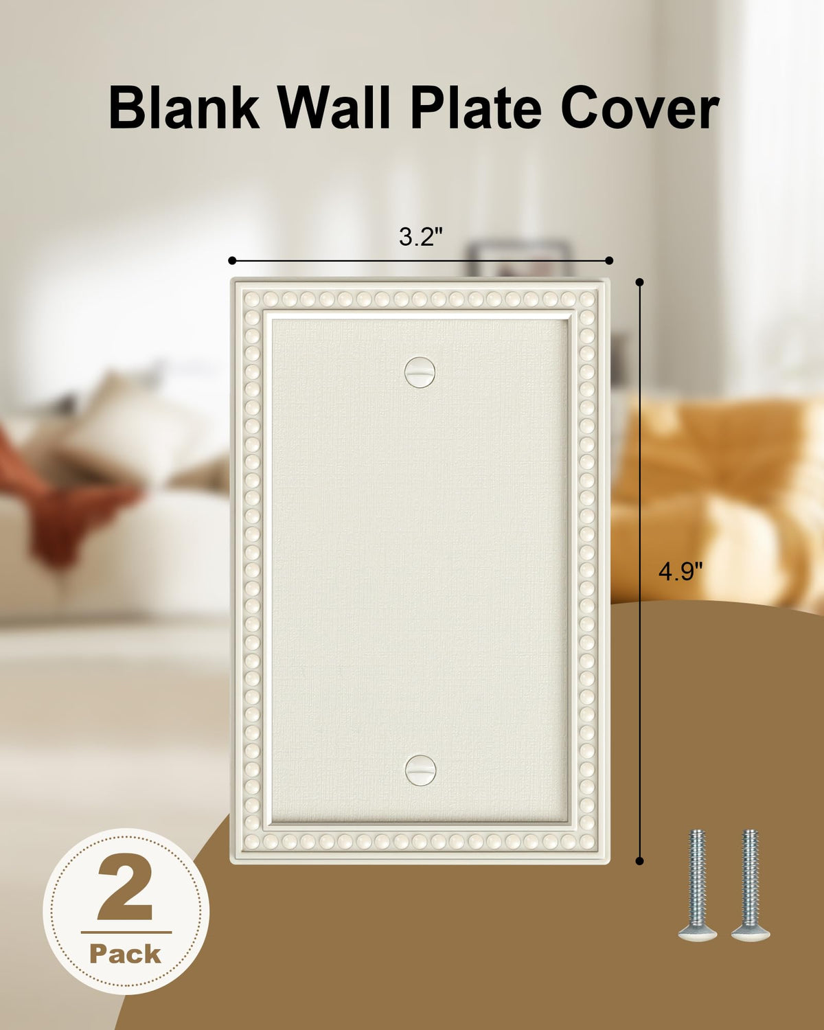 2-Pack Pearls Unbreakable Polycarbonate Blank Outlet Cover Wall Plate