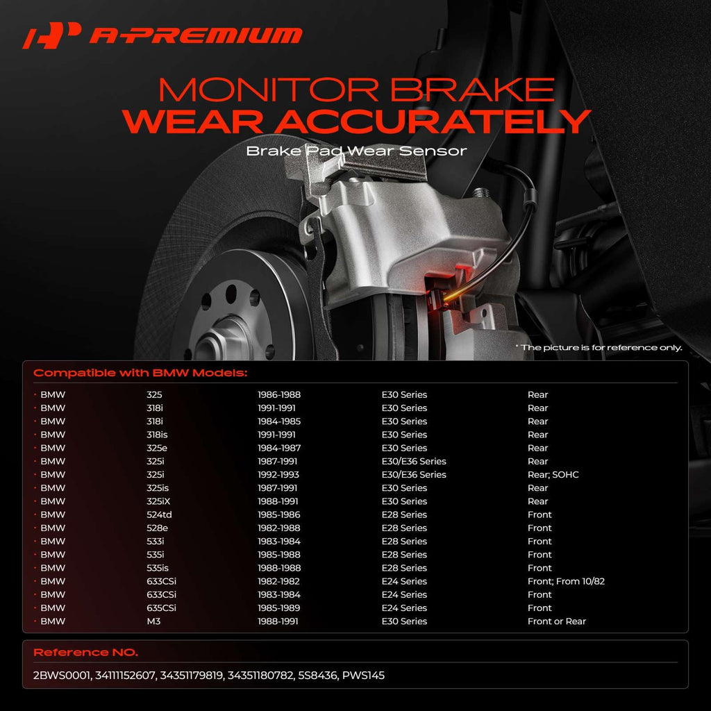 A-Premium Brake Pad Wear Sensor Compatible with BMW Models