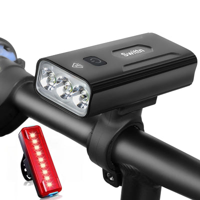 3000 Lumen Bike Lights for Night Riding, 5200mAh Large Capacity Battery,USB-C Rechargeable Bicycle Lights Front and
