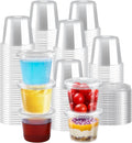360 Sets 5.5 oz Disposable Plastic Portion Cups with Lids Clear