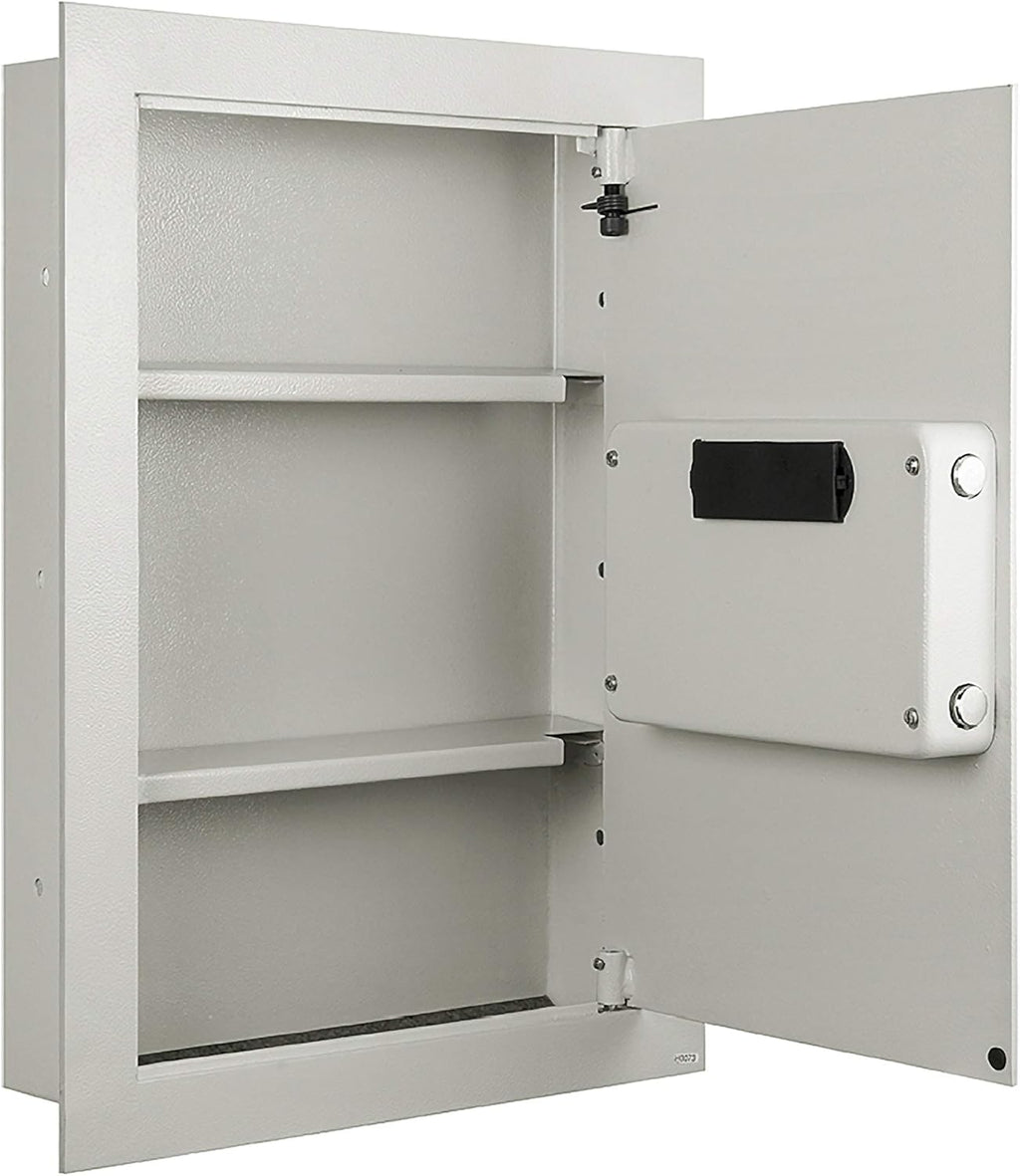 In-Wall Safe with Keypad and 2 Manual Override Keys - Protect Money, Jewelry, and Passports at Home or Business by