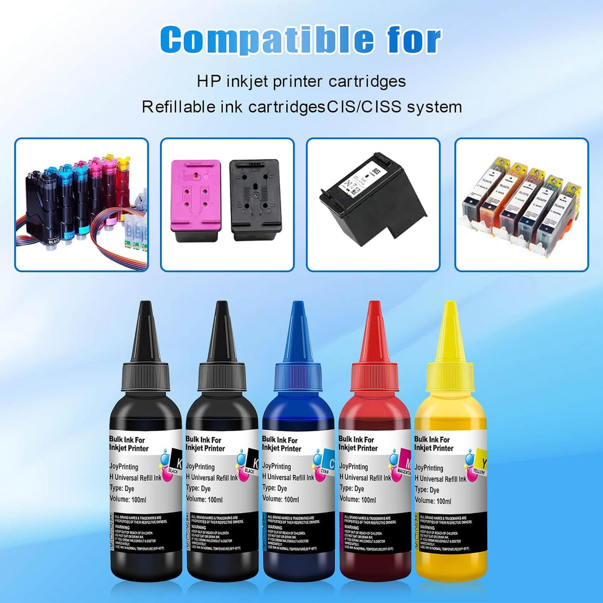 Ink Refill Kit for HP Printer Cartridges HP 67 67XL 62 63 64 65 68 60 61 | 910 950 951 952 962 923 936 902 932 933