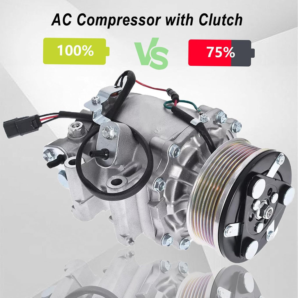 AC Compressor w/Clutch Compatible for Honda Civic 1.8L 2006 2007 2008 2009 2010 2011 1.8L Air Conditioner Compressor 38800-RNB-A02 38810RNAA01