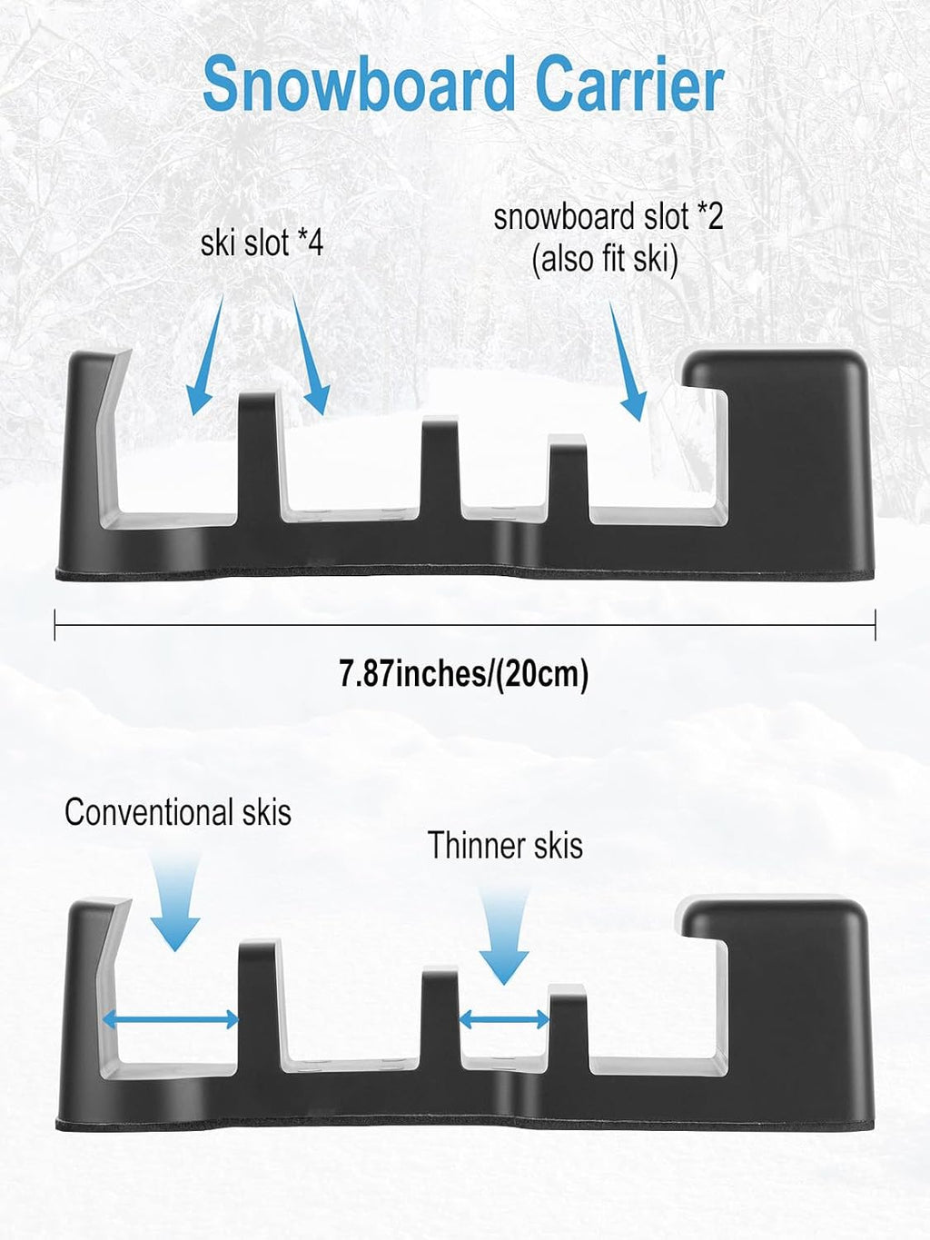 Magnetic Ski & Snowboard Car Holder - Safeguards Equipment, Keeps Skis & Boards Upright, Protects Vehicle Paintwork