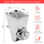 12 Adjustable Settings Grain Mill Attachment Fits KitchenAid Mixer