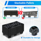 6pcs Plastic Pallets for Basement Storage Lightweight Waterproof Floor Pallets with Breathable Grids Applicable to