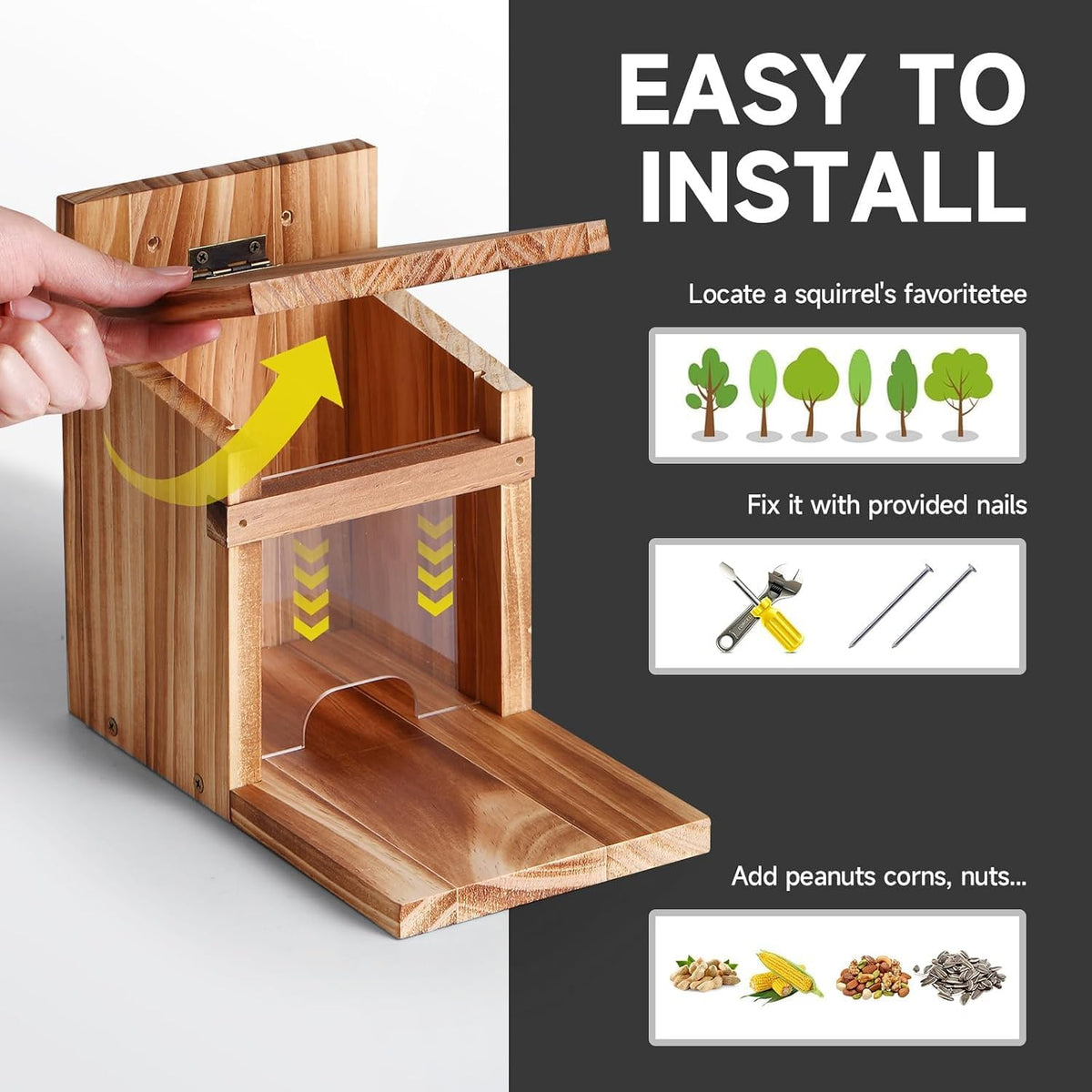 Squirrel Feeders for Outside, Squirrel House for Outdoor - Squirrel Food for Backyard, Chipmunk Feeder, Squirrels
