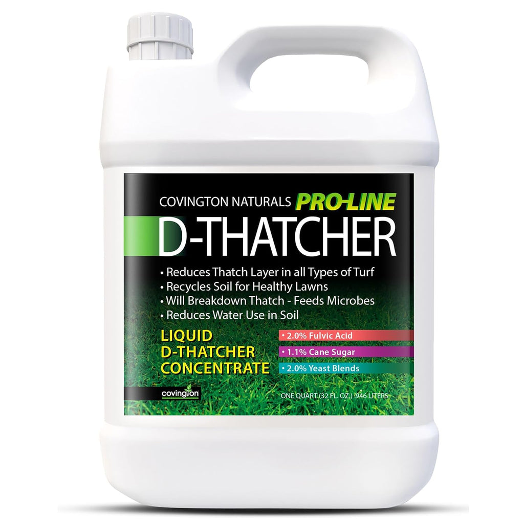 Covington PRO-LINE D-THATCHER Liquid Dethatcher (32oz) – Lawn Thatch Remover & Soil Softener, Grass Clipping