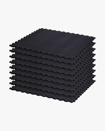 Commercial Grade 9 Pack Gym Floor Mats | Interlocking Foam Floor Tiles | Puzzle Mat Gym Flooring | Foam Rubber
