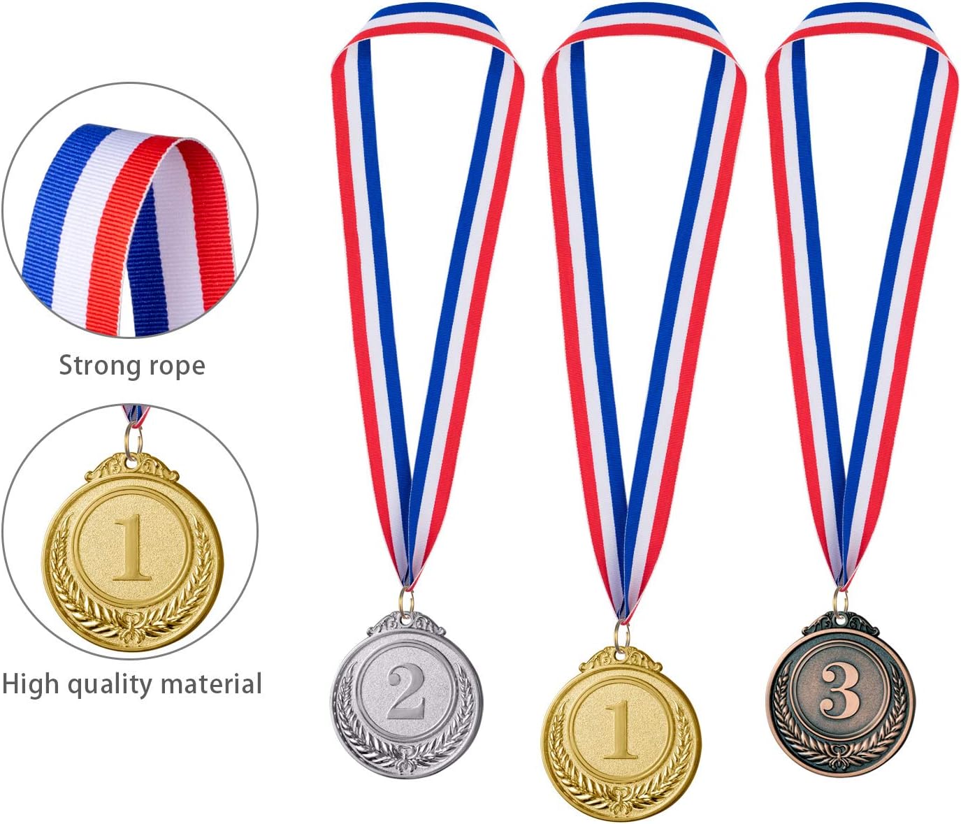 96 Piece Gold Silver Bronze Award Medals-Winner Medals Olympic Style | Gold Silver Bronze Medals Awards Medals for