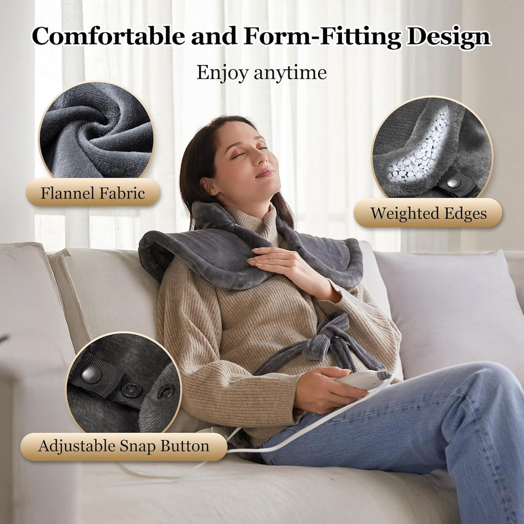 Comfort Gifts for Women Men, Heating Pad for Neck Shoulder and Back, Birthday Gift for Women Men, Large Weighted Heat