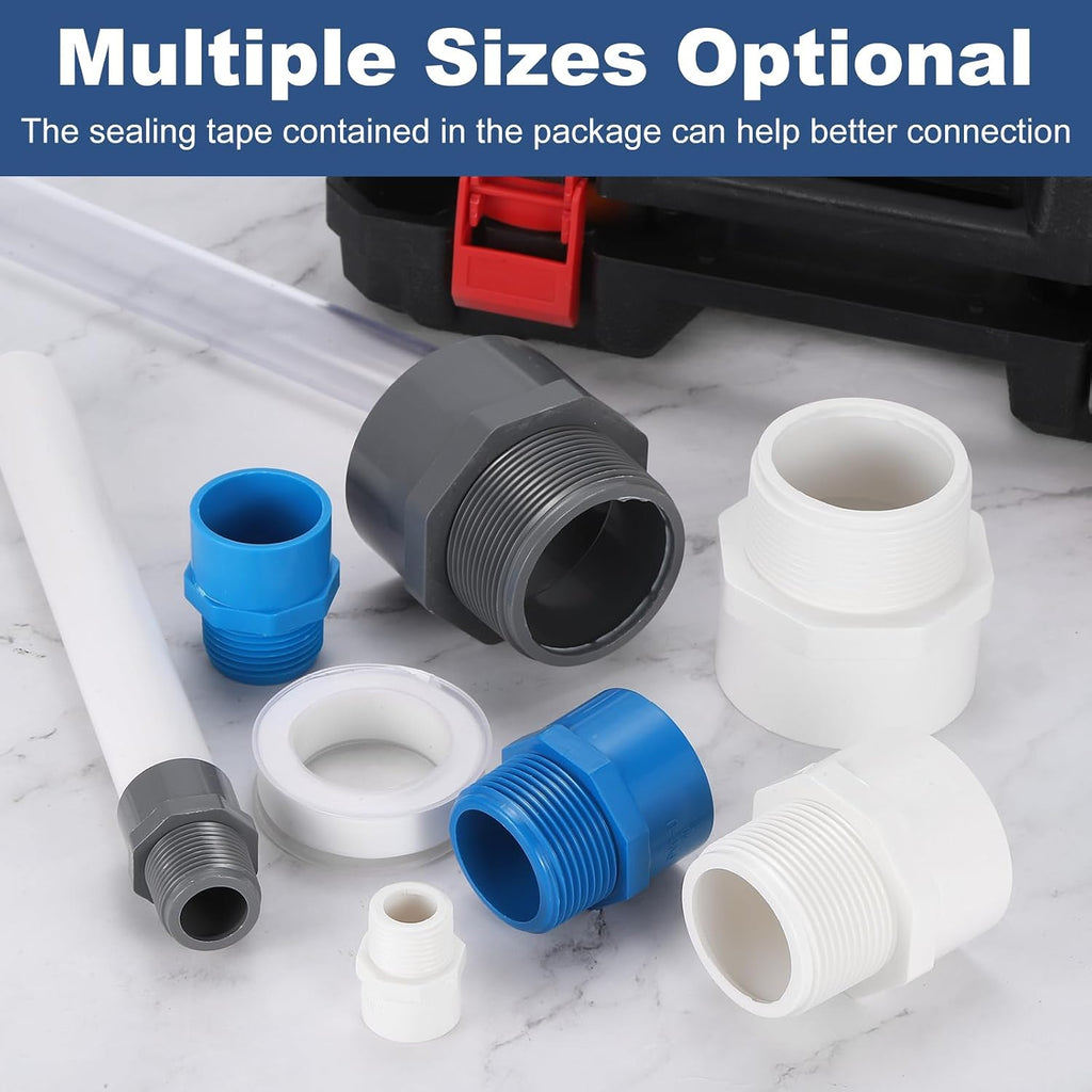 uxcell Pipe Connectors 10Pcs 3/4" 2-Way PVC with Sealant Tape