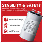 Globe Capacitor, Oval Run Start, 35MFD CBB65 Single Element, 370V/440V