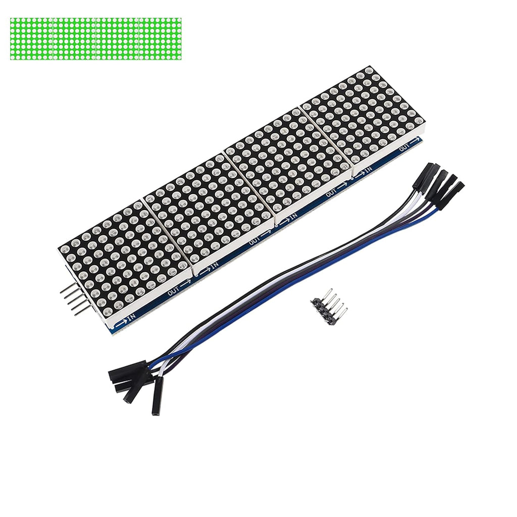 3PCS MAX7219 Dot Matrix Module 32x8 4 in 1 LED Display Modules Drive with 5Pin Wires for Arduino Raspberry Pi, Green