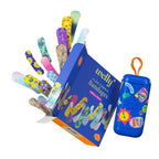 Bandage Clip N' Go Tin & Refill Pack | Adhesive Flexible Fabric Bandages and Tin | Assorted Shapes and Patterns for