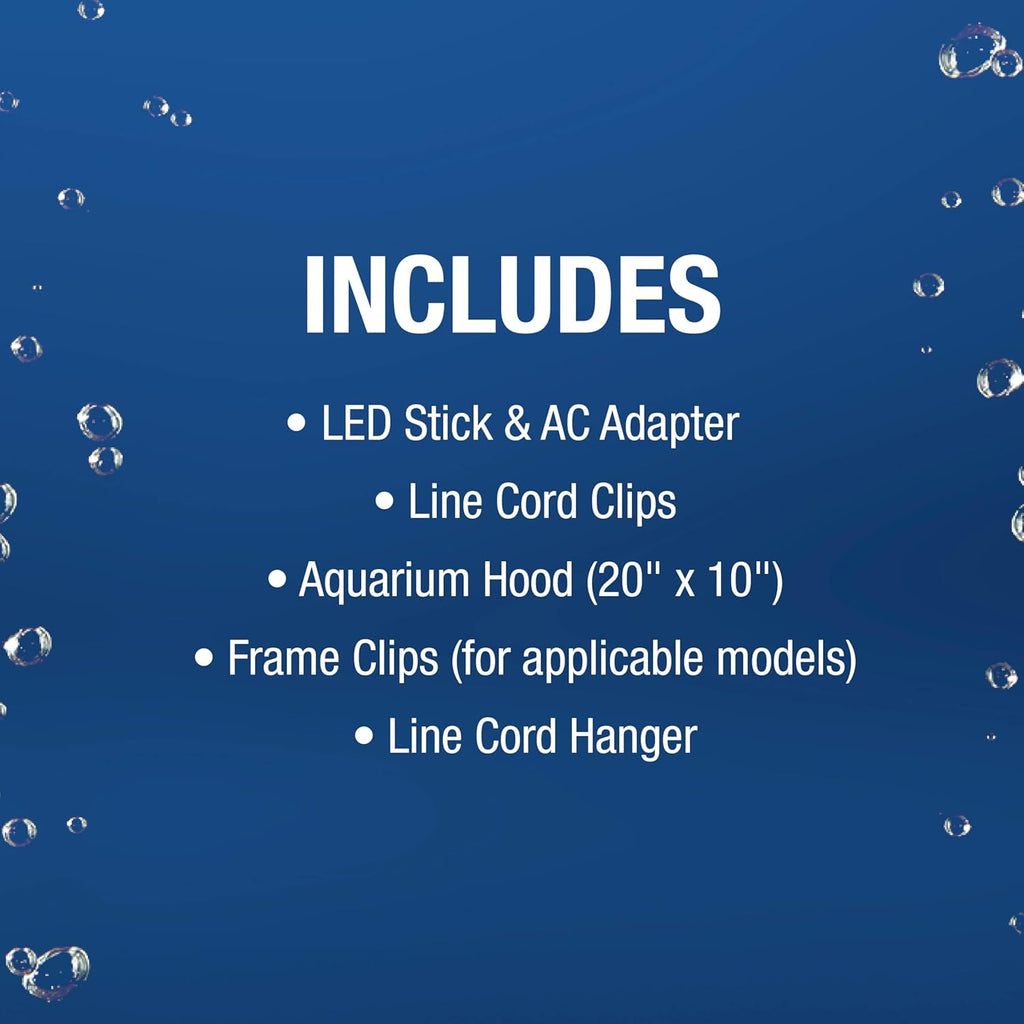 LED Aquarium Hood 20 in x 10 in, Low-Profile Fish Tank Cover