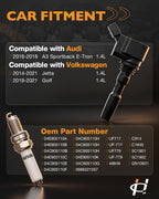 UF717 Ignition Coil and Spark Plugs fit for Audi Volkswagen