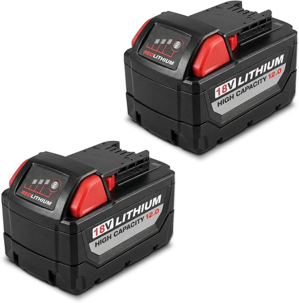 2Pack 12.0Ah M18 Replacement Battery for Milwaukee 18V Tools