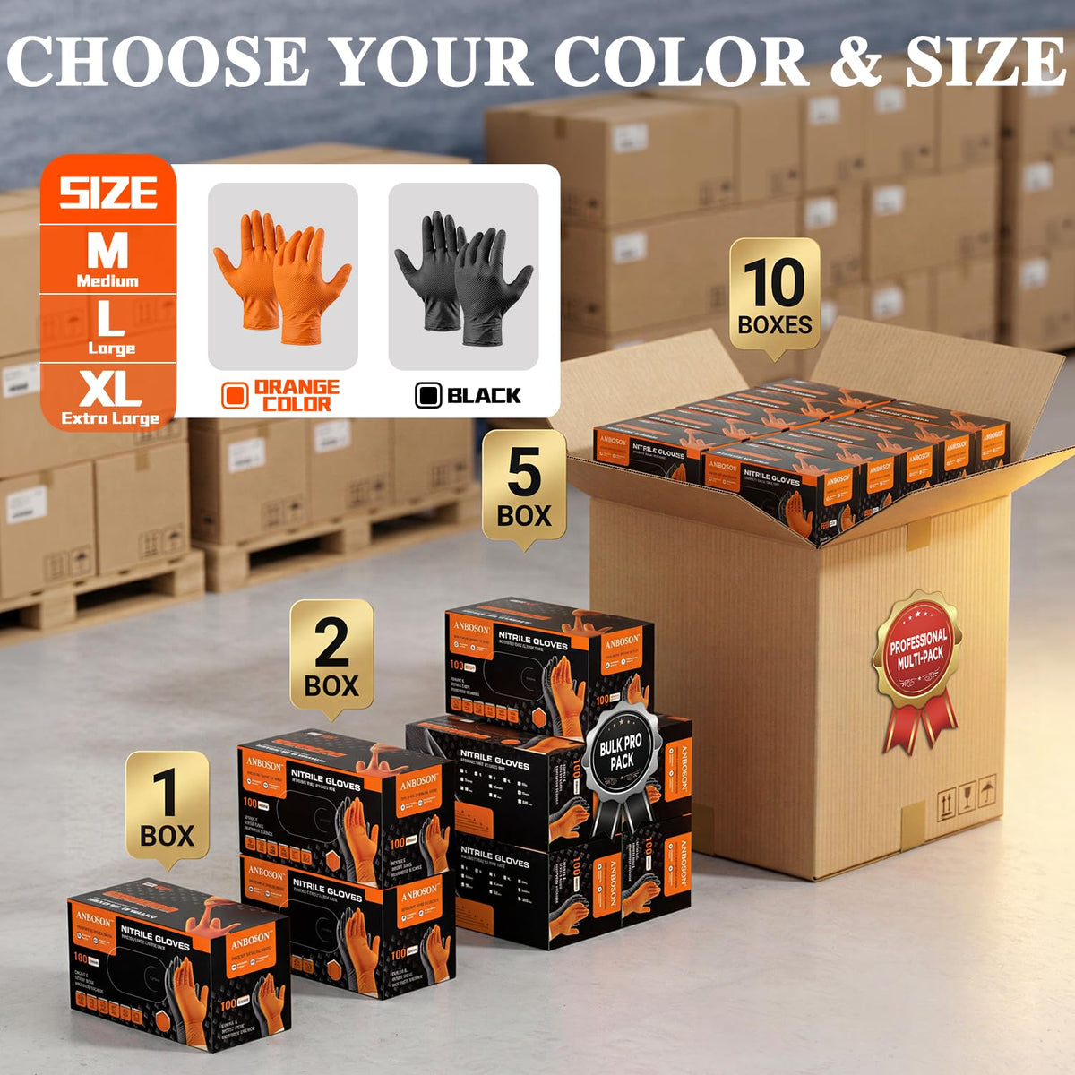 10 Mil Heavy Duty Mechanic Nitrile Gloves, Large Black 100 Count