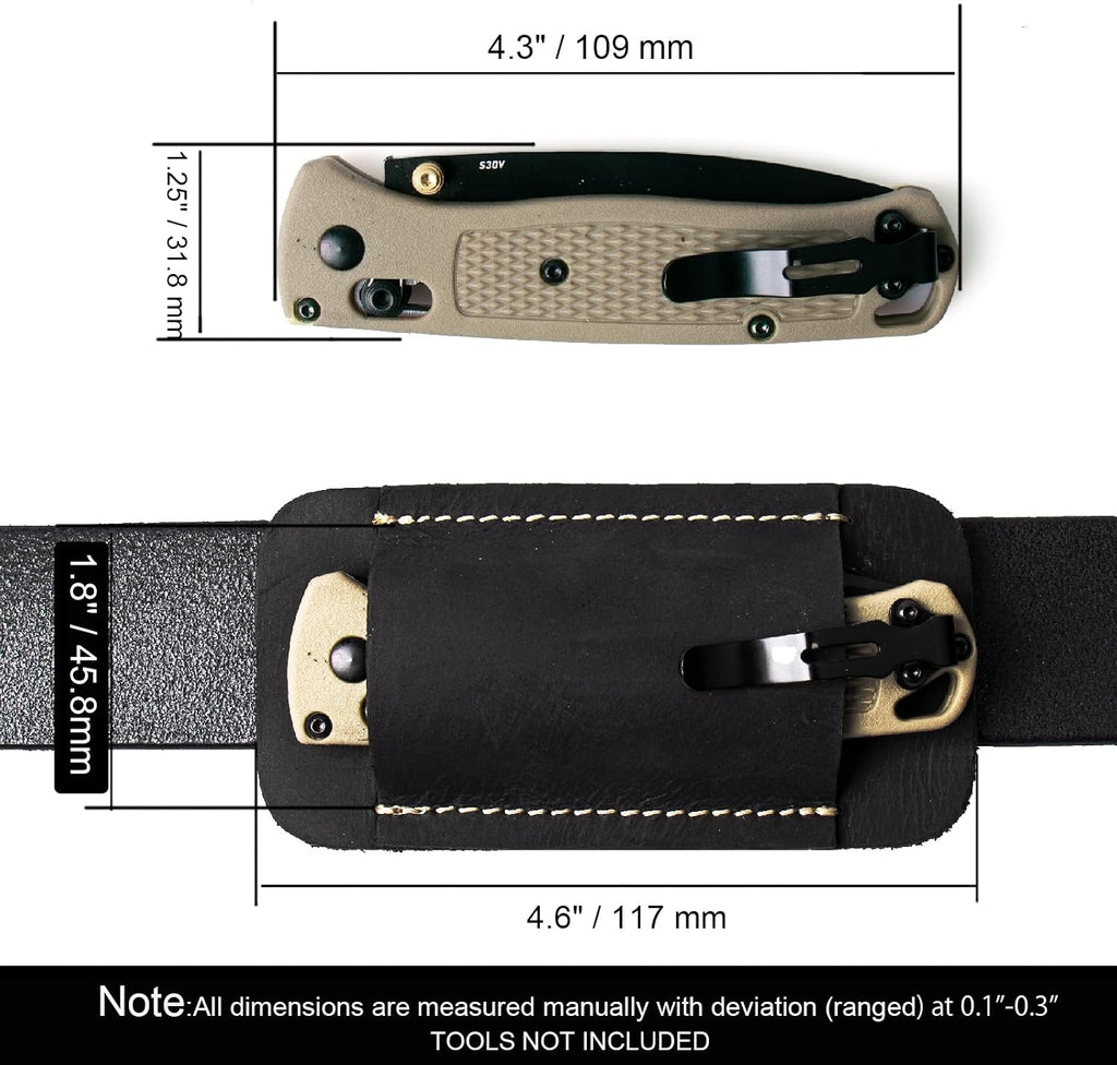 Knife Sheath, Handmade Knife Holster, Horizontal Carry Leather Sheath for Belt, EDC Pocket Organizer for Men,Size