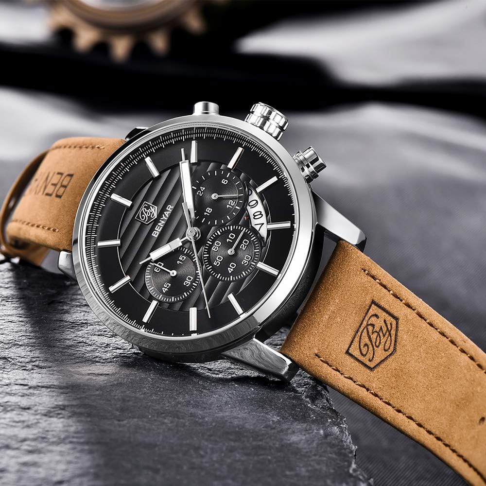 Mens Watches Analog Quartz Chronograph Waterproof Watch for Men | Fashion Business Work Casual Sport Wrist Watches