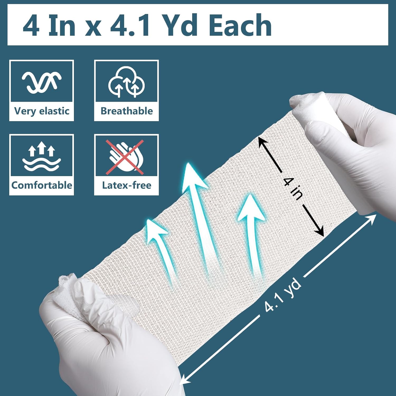 32 Pack Gauze Rolls, 4 in x 4.1 Yards, Premium Gauze Wrap Roll for Wounds, Bandage Wrap Rolled Gauzes, Mummy Wraps