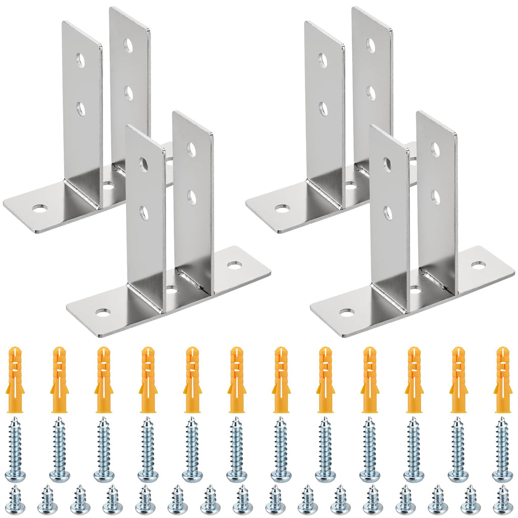 4 Pack Urinal Screen Brackets for 1 Inch Partition Panels