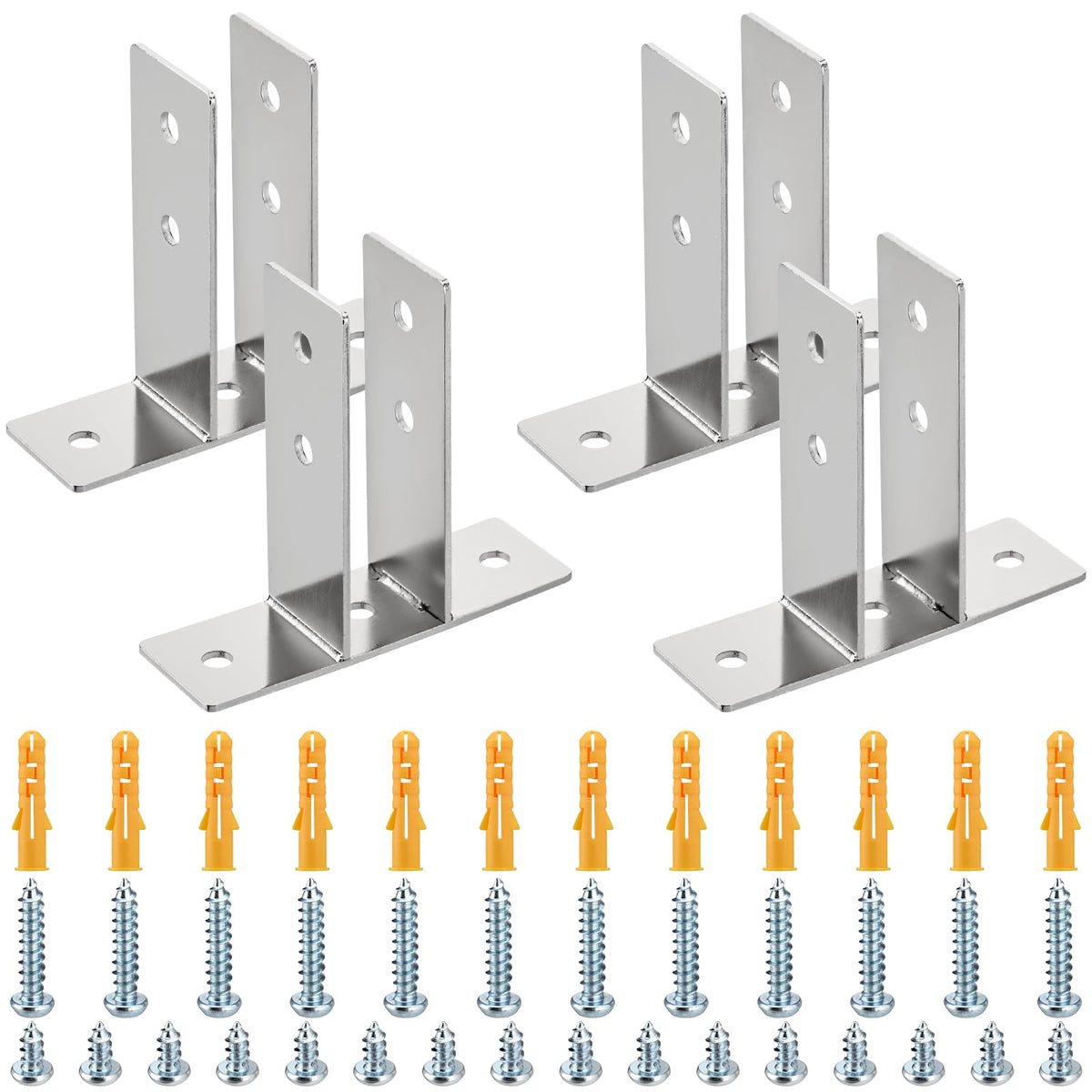 4 Pack Urinal Screen Brackets for 1 Inch Partition Panels
