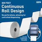 Hardwound Roll Towels - White, 8-Inch x 800 ft, 6 Rolls/Carton