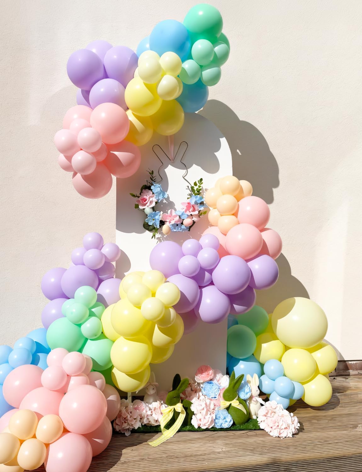 Pastel Rainbow Balloons Arch Garland Kit, Macaron Assorted Color Balloon Arch Kit,18/12/5 In Pastel Spring Balloon
