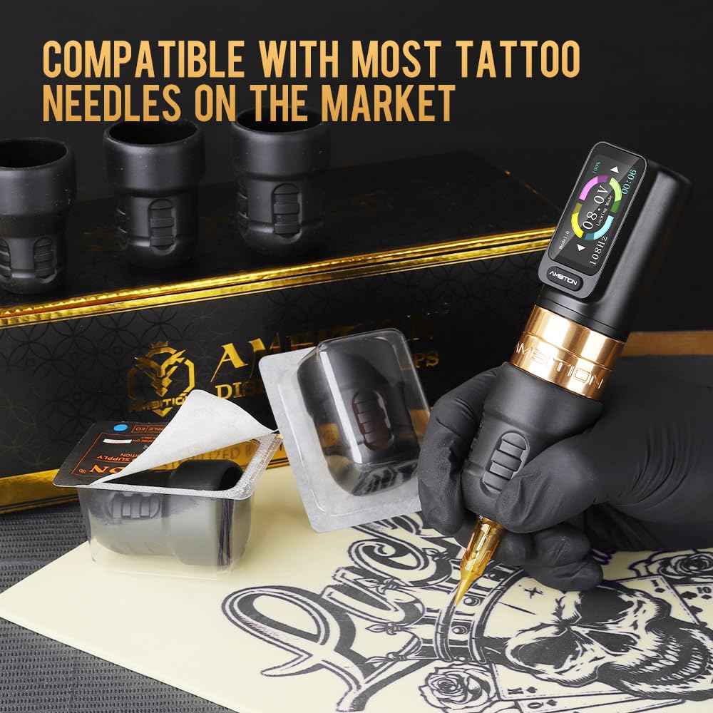 Soldier P3 42MM Disposable Tattoo Grips - 12Pcs Professional Tattoo Rubber Grip Cover with Click Adjust System Supply